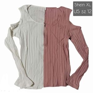 Zipper front, open Shoulder Blouse